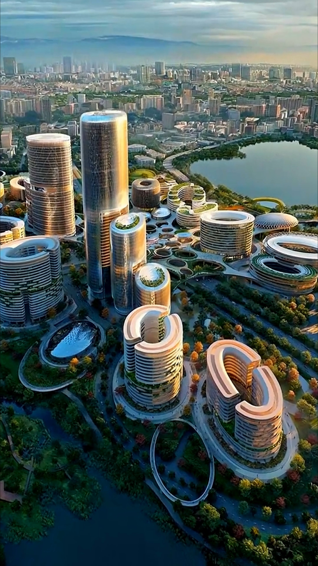Chengdu Unicorn Island aerial project visual